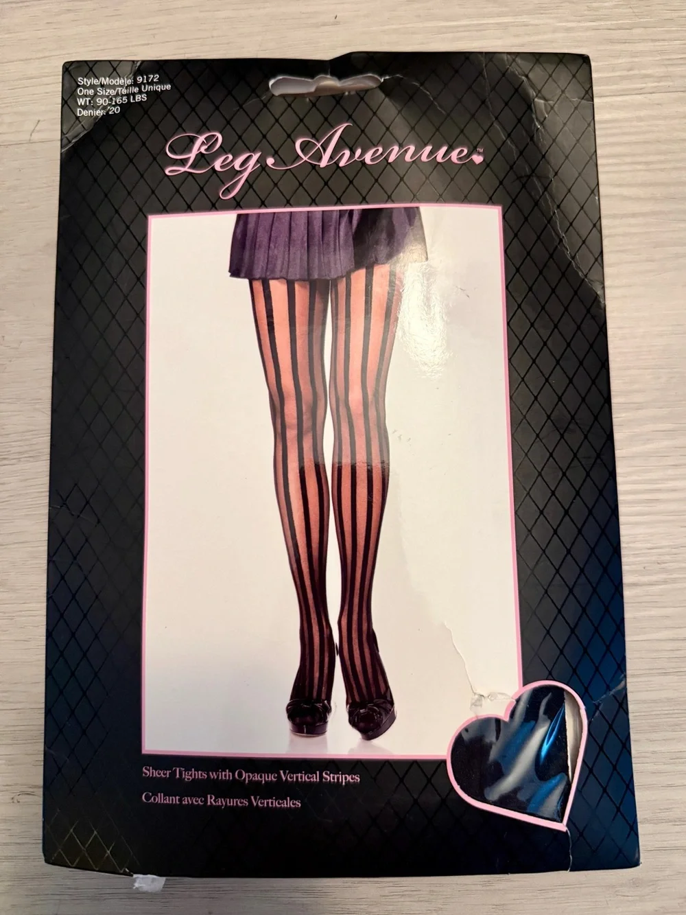 New Leg Avenue: Sheer Tights with Opaque Vertical Stripes -Style 9172